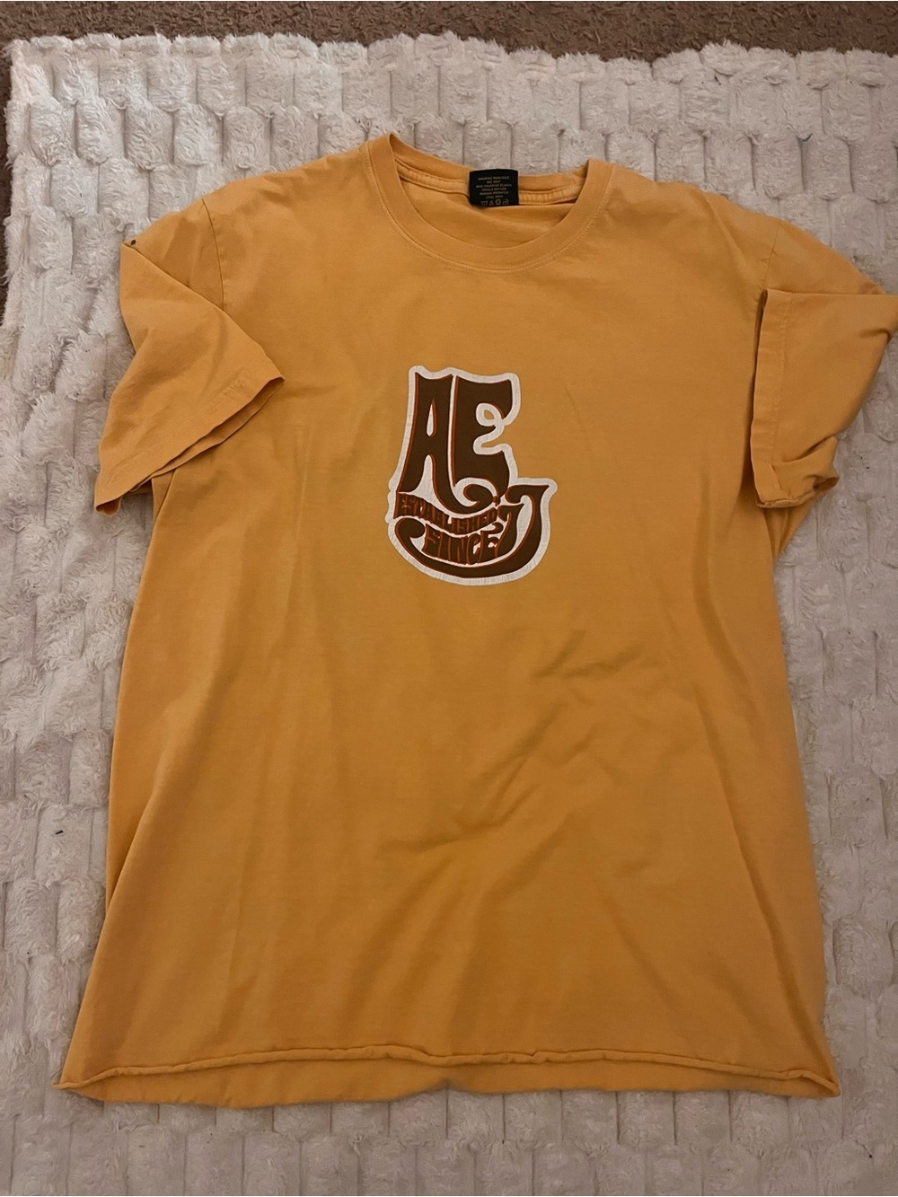 Vintage American Eagle Outfitters Mustard Short Sleeve Graphic Tee